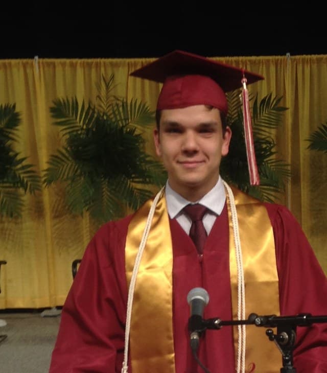 Nate Thoreson, founder of Scholarship Ally, at his high school graduation